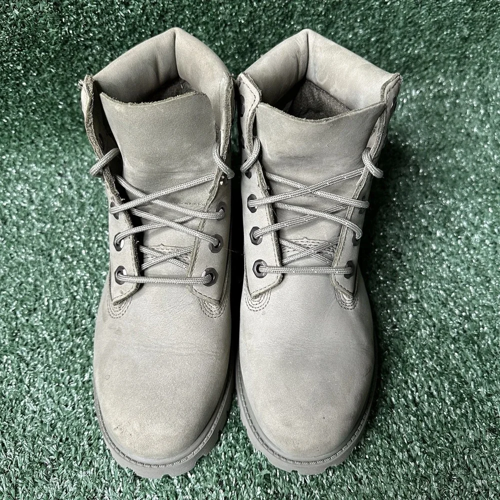 Timberland Kids Youth 4.5 Green Combat Lace Up Boots Hiking Snow Outdoor